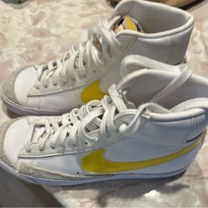 Nike White and Yellow Athletic Shoes